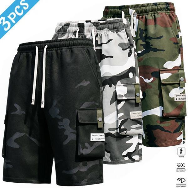 Men's 3-piece Camo Cargo seven-quarter trousers Capriers – Multi-Pocket Design, Drawstring Waistband, Casual Streetwear Shorts, Perfect for Everyday Wear & Urban Styling SpringStatements Men's 3-piece Camo Cargo seven-quarter trousers Capriers – Multi-Pocket Design, Drawstring Waistband, Casual Streetwear Shorts, Perfect for Everyday Wear & Urban Styling SpringStatements