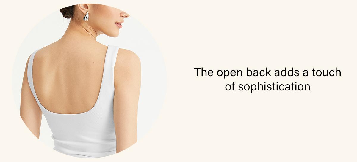 OGL Plantive Boatneck Open-Back Brami Tank Top with Built-In Padding & Bra for Women's Sleeveless White Bandeau Spaghetti Strap Top  T shirts for women Womenswear