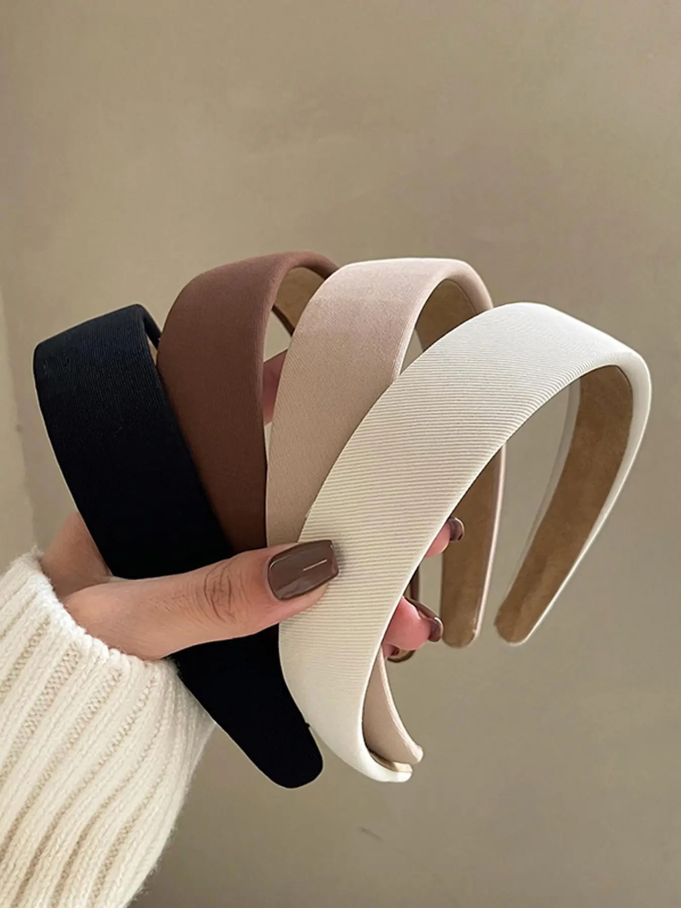 4pcs 38cm/14.96in Circumference Women's Vintage Elegant Solid Color Headbands, Fashion Versatile Hair Accessories Suitable For Daily Wear, Washing Face, Makeup, Outfit Matching ,Head Piece
