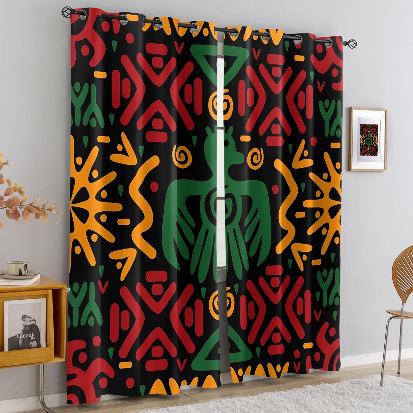 2 Panels Boho Paisley Print Blackout Curtains, Vintage Ethnic Style Darkening Grommet Window Drapes, HD Digital Print, Soft Durable & Light Blocking, Perfect for Bedroom, Living Room, Dorm & Studio Home Decor