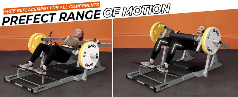 HRTQ Hip Thrust Machine 800LBS Plate-Loaded Glute Trainer with Adjustable Footboard Home Gym Strength & Glute Training Equipment for Enhanced Comfort & Stability