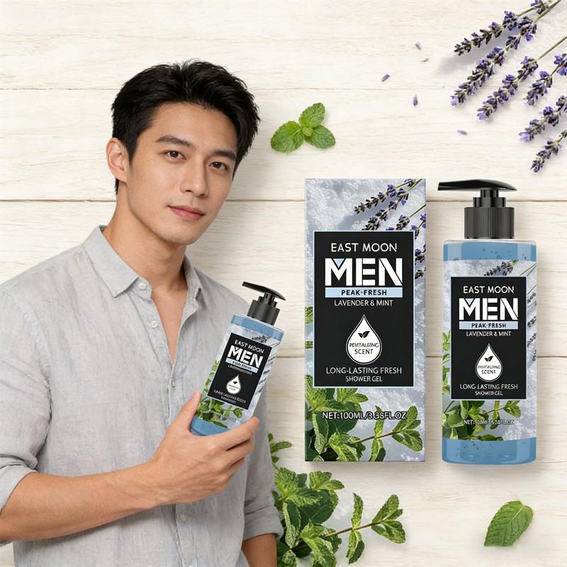 East Moon Peppermint Lavender Scented Bath Gel, Moisturizing and Hydrating, Gentle Cleansing for Body Skin, Refreshing and Mild Formula