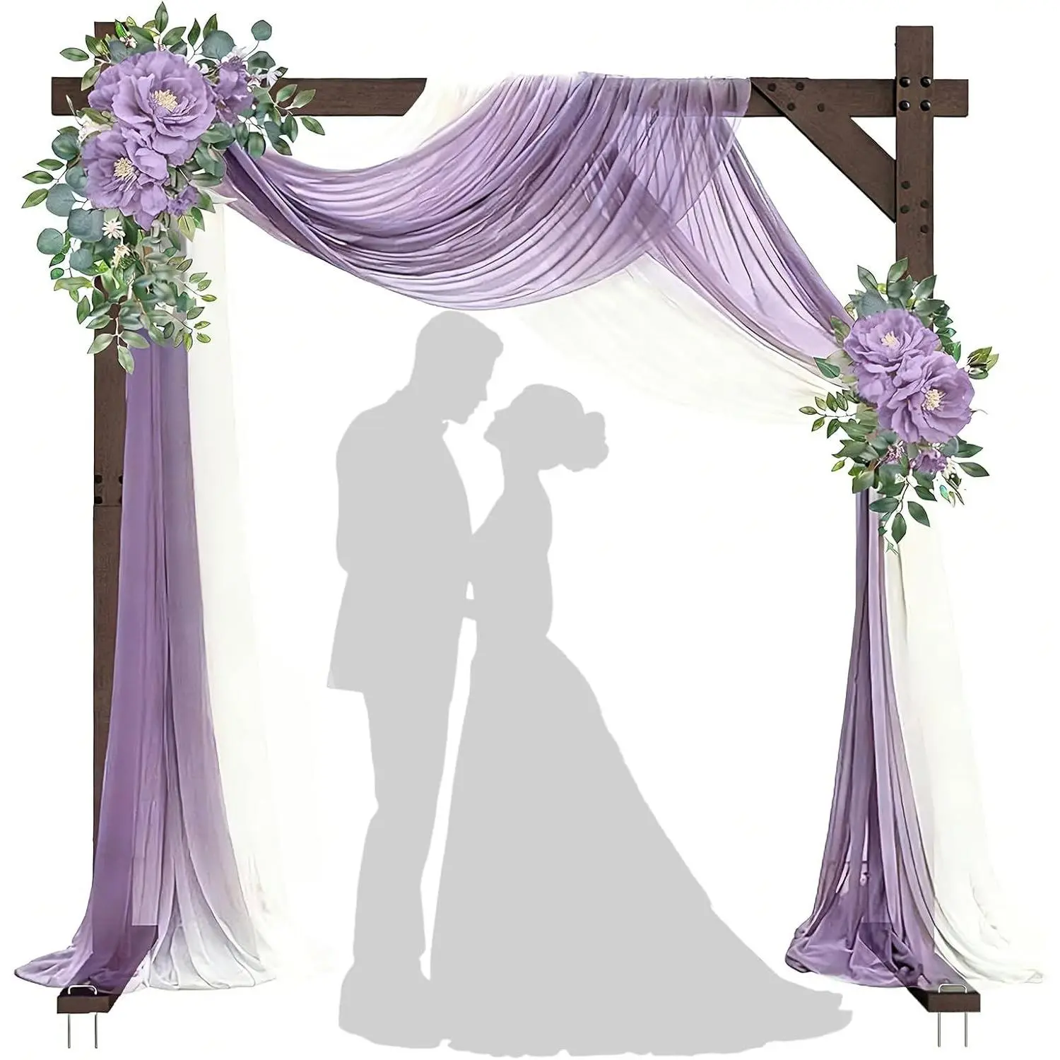 7.48 FT Wooden Arch Square Wood Wedding Arches for Ceremony Wooden Arbor for Wedding Backdrop Stand for Indoor Outdoor Wedding Party Garden Beach Forest Rustic Boho Decor