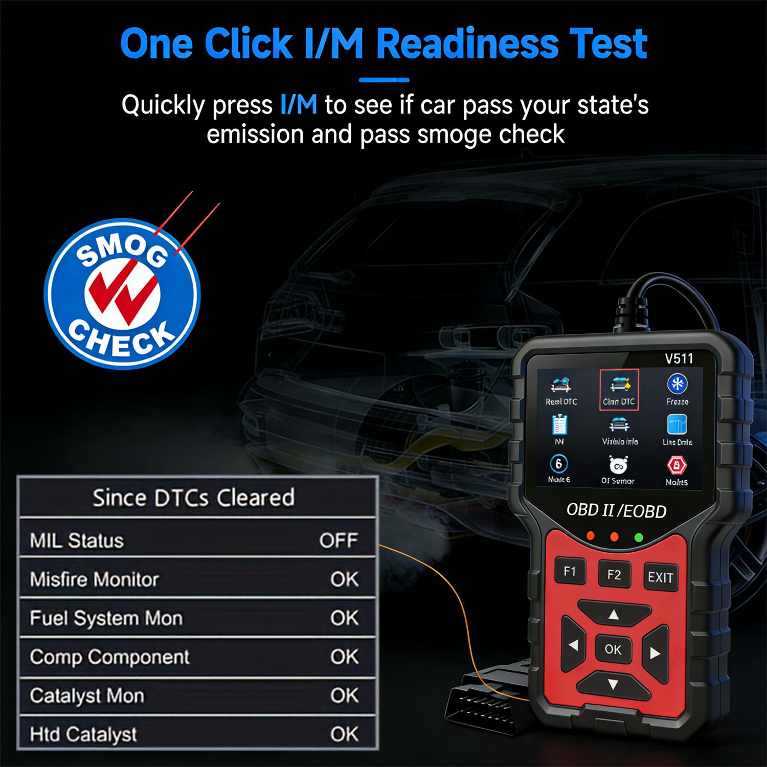 Professional Obd2 Scanner, Enhanced Engine Fault Code Reader and Reset Tool, Advanced Obdii/eobd Car Diagnostic Scan for Mode 6/mode 8 Vehicles
