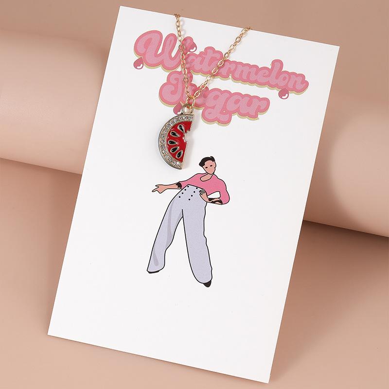 Summer Style Watermelon Pendant Necklace - Fashionably Simple, Versatile and Cute Necklace