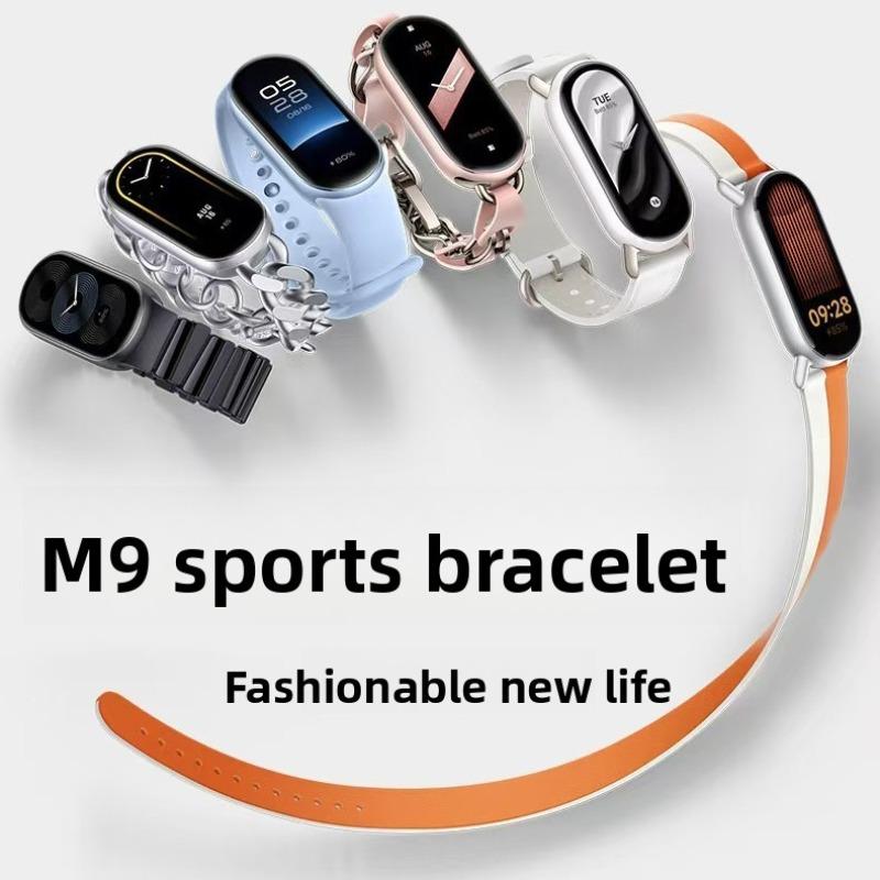M9 Smart Bracelet - Silicone Fitness Watch for Running Workouts, with Sleep Monitoring, Information Reminders, Blood Oxygen, Heart Rate & Blood Pressure Detection, Phone Notifications, Activity Recording