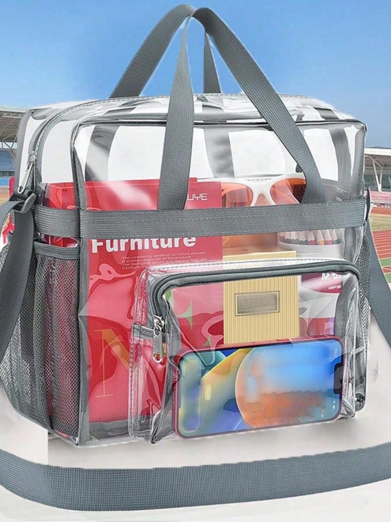 Fashionable Transparent PVC Storage Bag, High-Value Large Capacity Handheld Travel Bag, Lightweight Shoulder Bag for All Seasons