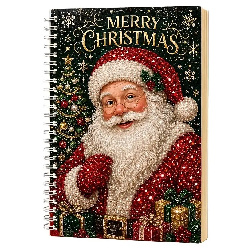 DIY Pearl Diamond Painting Notebook, Creative Handmade A5 Journal, Festive Christmas Decorative Notebook, Perfect Gift for Girls and Teens