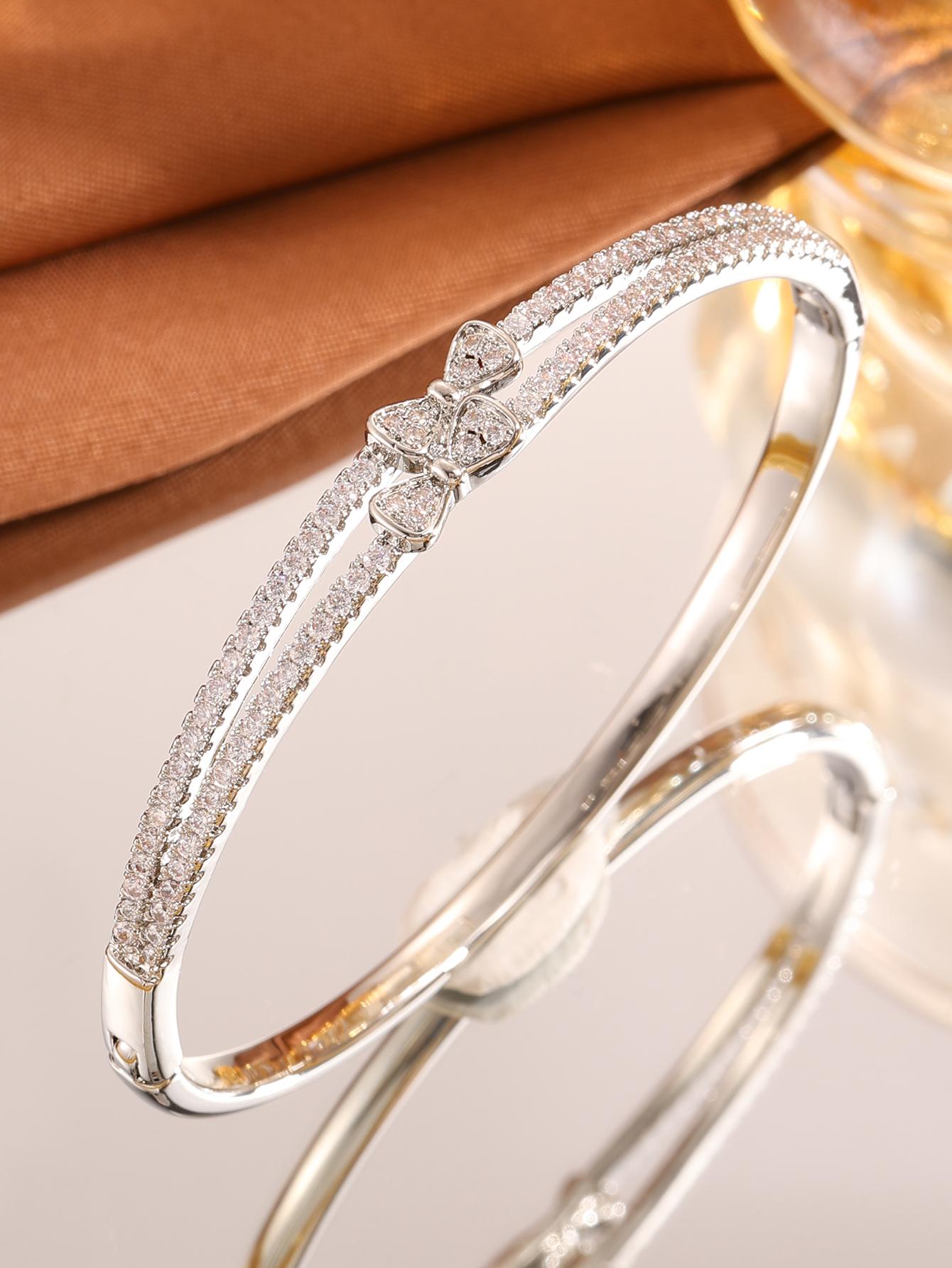 Fashion Knot Cubic Zirconia Bracelet for Women, Elegant Daily Wear Jewelry, Perfect Gift for Her, All Seasons Accessory