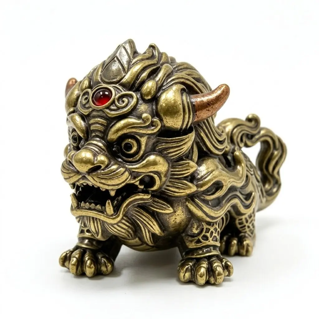 Steam Punk Mechanical Pixiu Sculpture, Three-Color Metal Wealth Attraction, Stress Relief Office Desk Decor, Unique Craftsmanship