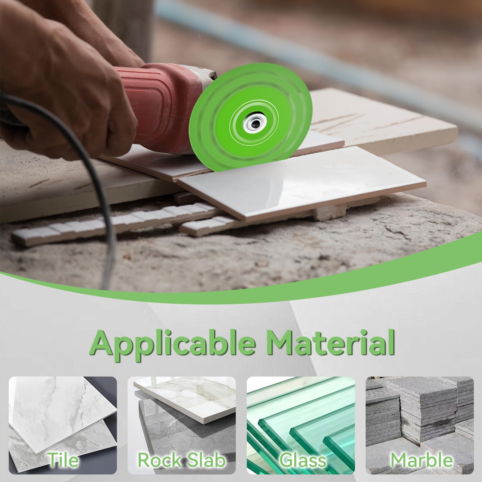 6/3pcs 115mm Diamond Saw Blades, 45 Degree Chamfered Diamond Ultra Thin Saw Blade Multi-Purpose Discs for Cutting and Grinding Tiles, Glass, Stone, Power Tool Accessories.