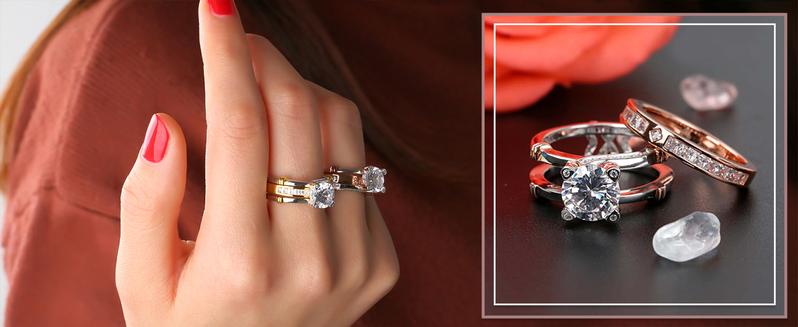 Jeulia Band Rings for Women cz Sterling Silver Interchangeable Ring Sets Wedding Engagement Anniversary Promise Ring Bridal Sets s 925 bridal  ring Sterling Silver