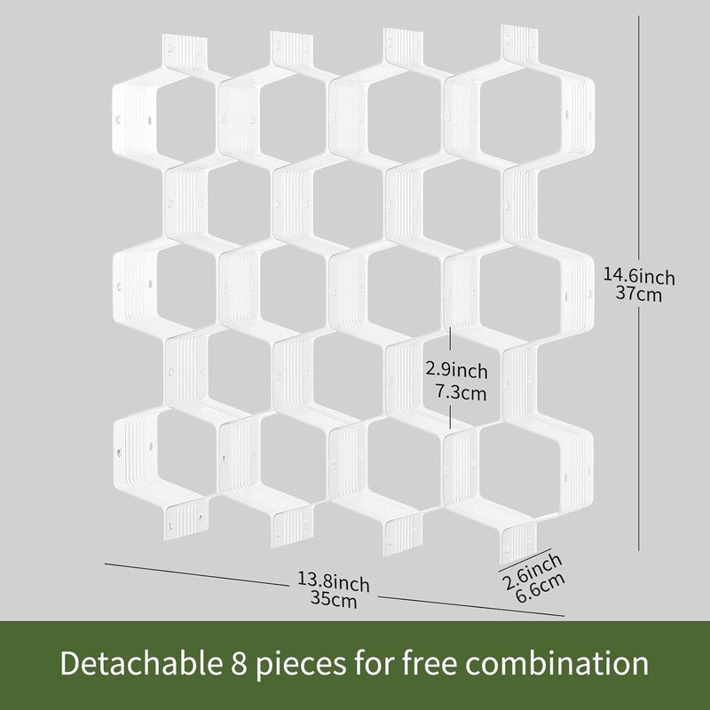 Adjustable Honeycomb Drawer Organizer Divider, Space Saving Dresser Storage Insert for Underwear Socks Belts Scarves Ties and Small Accessories, White 1PC