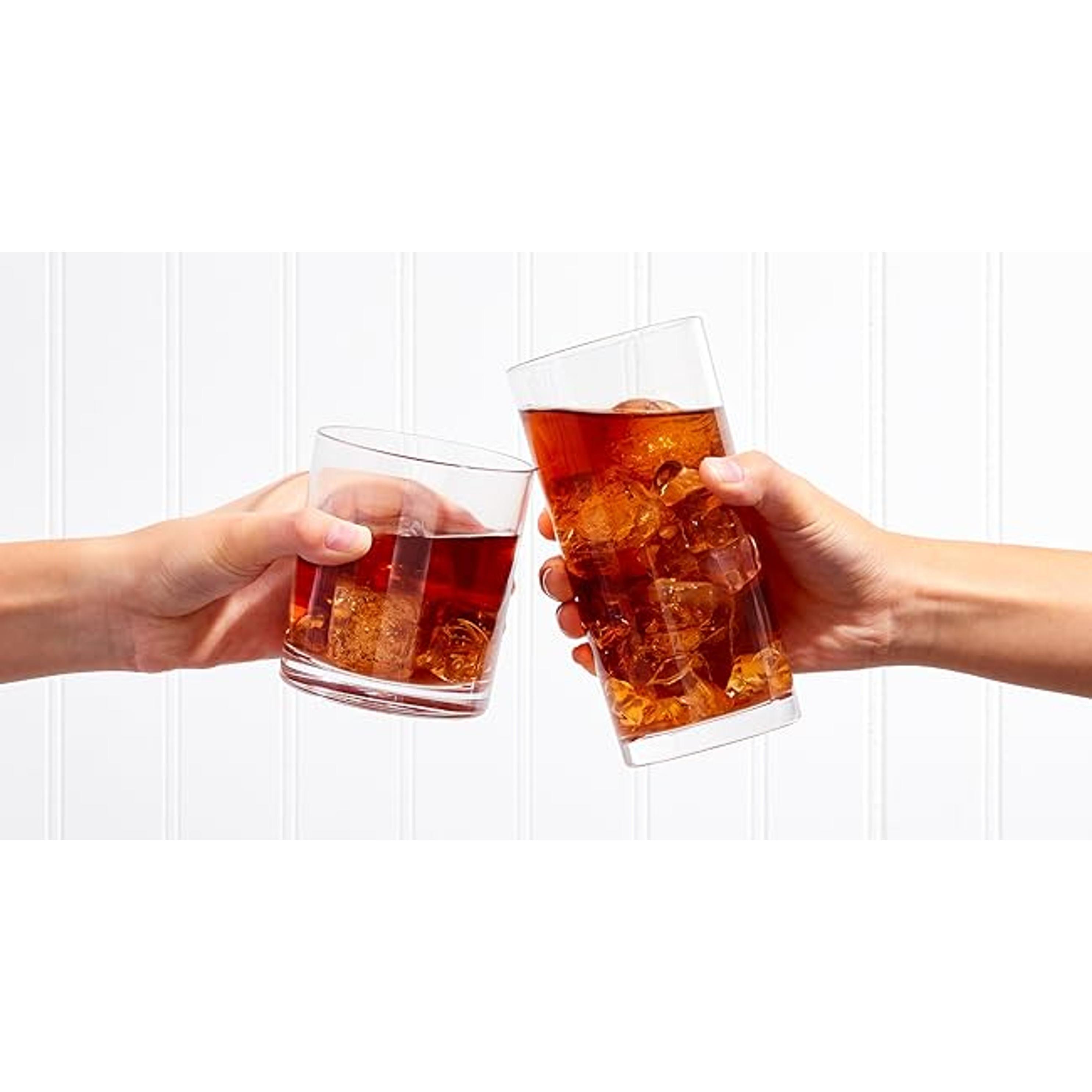 Classic Clear Plastic Reusable Drinking Glasses (Set of 8) 12oz Rocks & 16oz Water Cups | BPA-Free Tumblers, Made in USA | Top-Rack Dishwasher Safe Classic Clear Plastic Reusable Drinking Glasses (Set of 8) 12oz Rocks & 16oz Water Cups | BPA-Free Tumblers, Made in USA | Top-Rack Dishwasher Safe