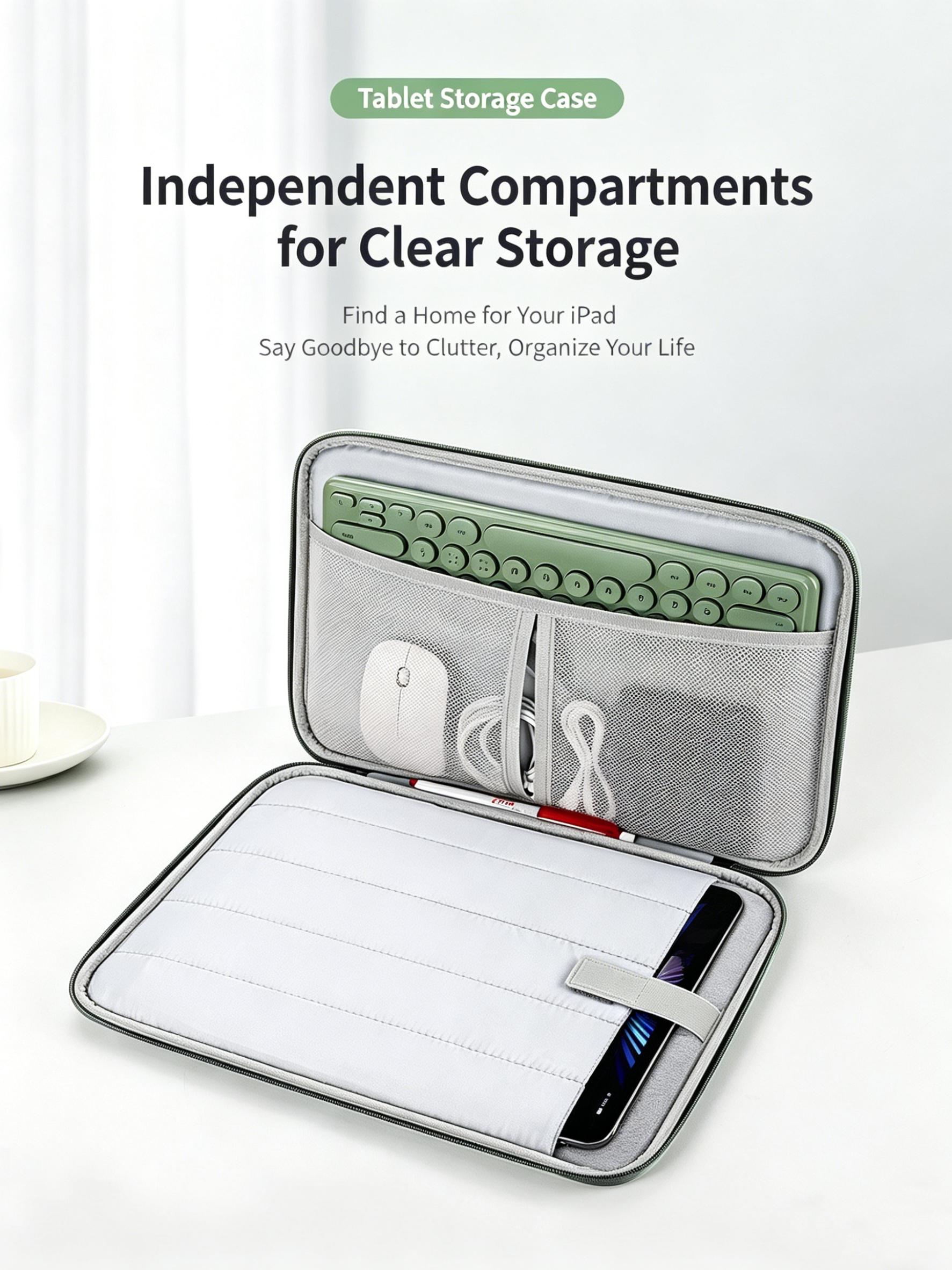 12.9 Inch Tablet Sleeve Bag with Handle – Splash-Resistant & Shockproof Organizer for iPad Pro, Surface Go 2, Vivo Tablet, Samsung Tab, Multi-Compartment for Pens, Cables & Tech Accessories