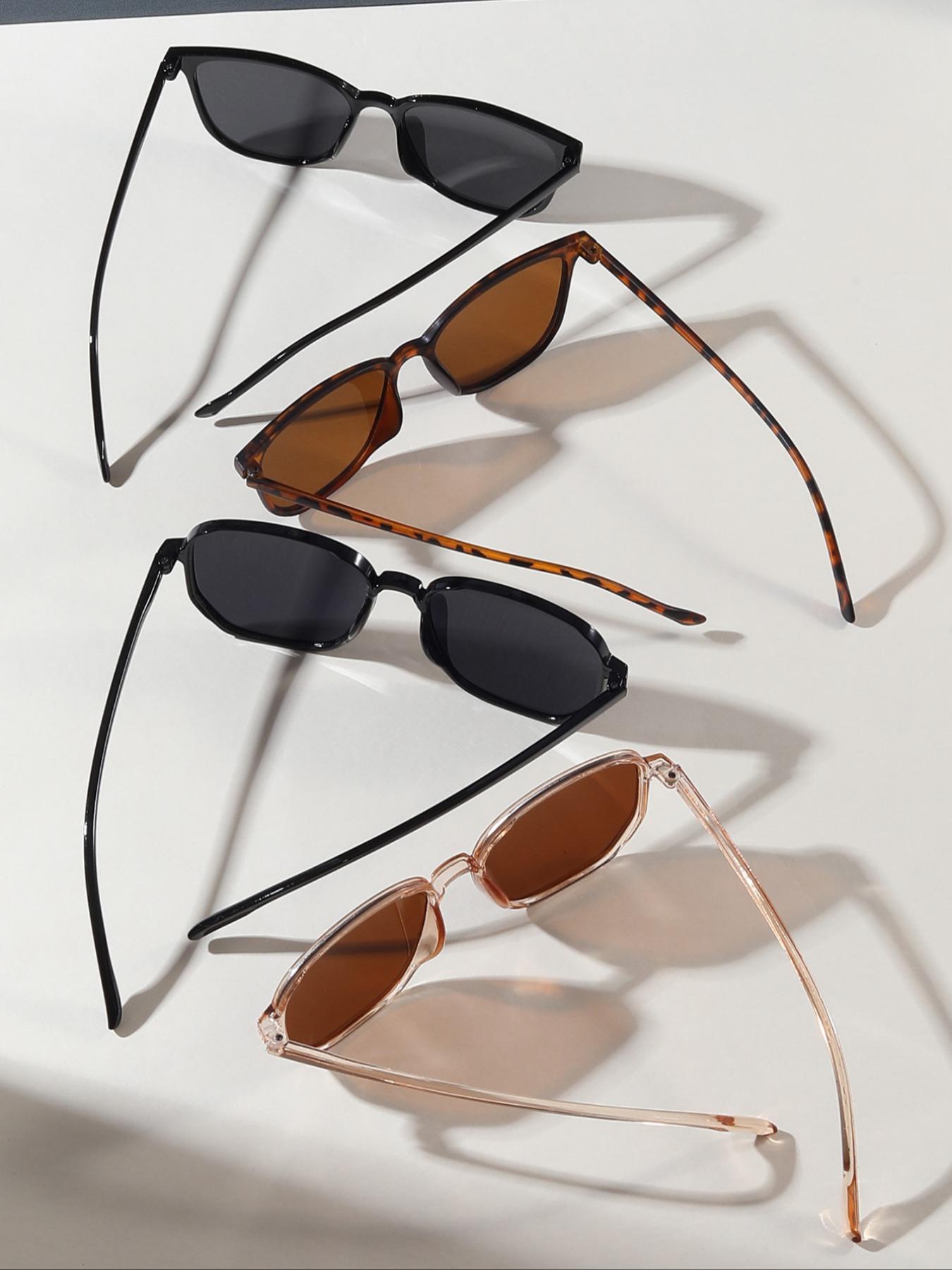 4 Pairs Fashion Glasses for Casual Beach Parties, Stylish Eyewear Suitable for Daily Use, Perfect for Social Gatherings & Outdoor Events, Trending Glasses