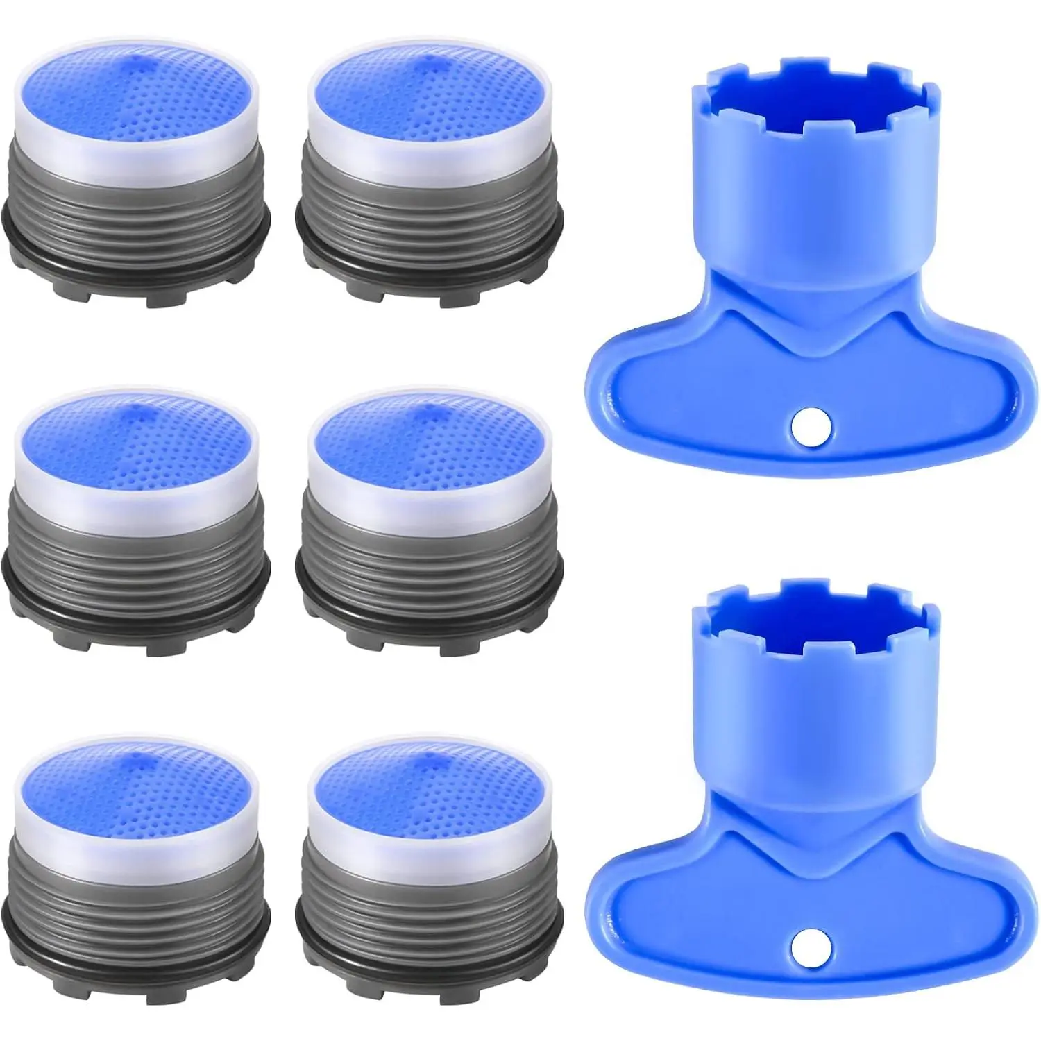 Faucet Aerator M18.5,  6 count Aerator  for Sink Faucet Flow Restrictor, Kitchen Bathroom Sink Aerators with Key Removal Wrench Tool