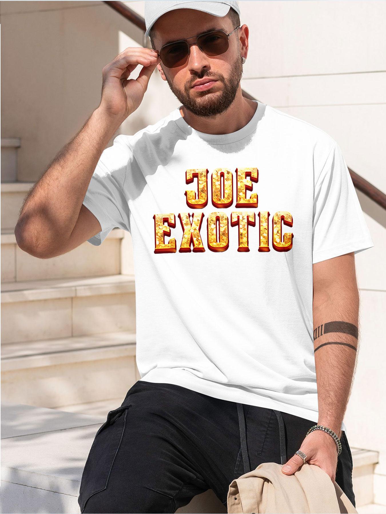 JOE EXOTIC 2026 new model Black/White Tee Stylish & Comfortable Loose Crew Neck Short Sleeve T-shirts Versatile On Trend Eye Catching Printed Graphic Casual Tee for Daily Wear Outings & Leisure