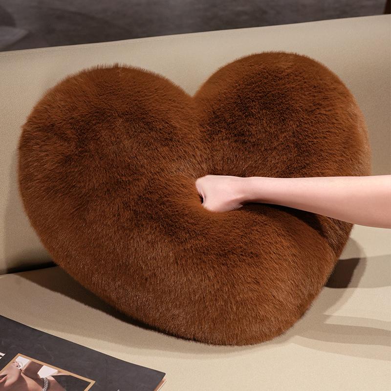 Heart Pillow with Pillow Core, Love Gift, Large Heart Shape, Sherpa Material, Room Décor, Throw Pillows for Living & Bedroom