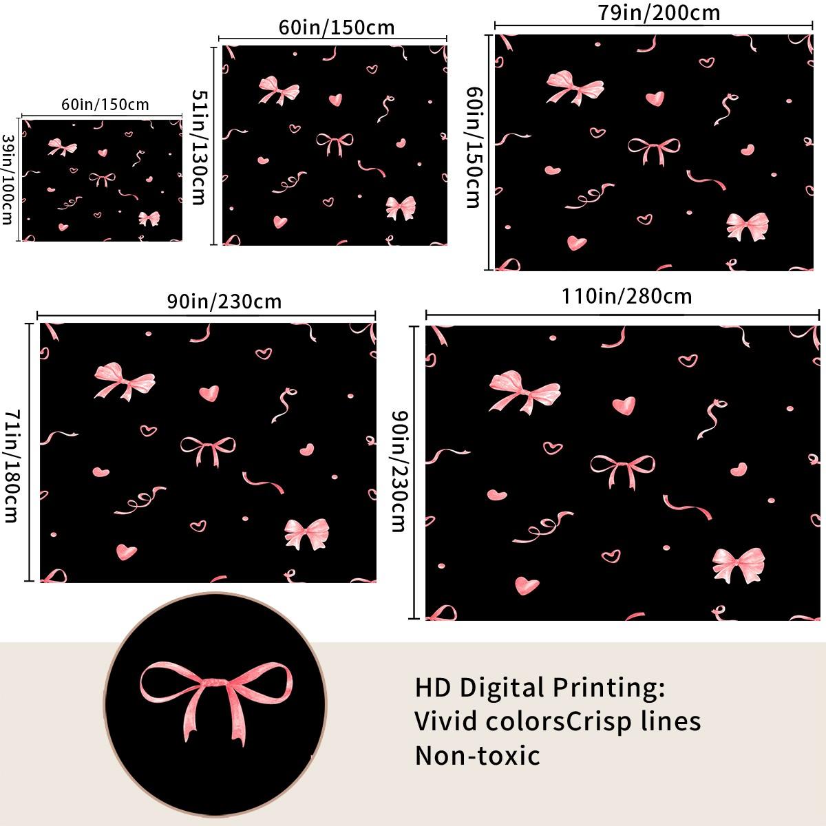 1Pcs Coquette Pink Bow Printed Tapestry, Sweet Y2K Aesthetic Wall Hanging, Soft Durable Fabric with Vivid Digital Print, Versatile Tapestries for Bedroom, Dorm, Living Room & Vanity Area, Ideal Cute Room Decor