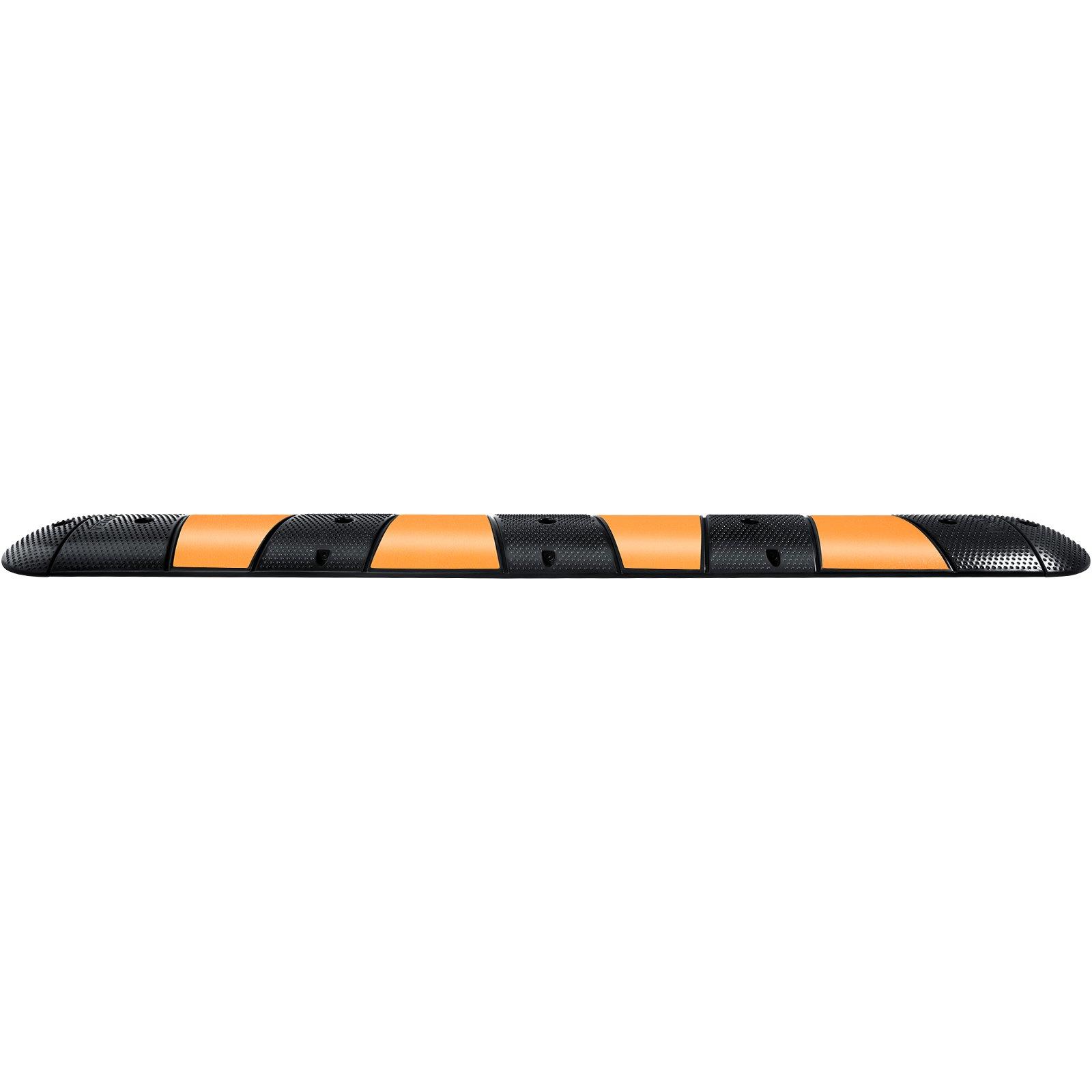 VEVOR Rubber Traffic Calming Device, Single Unit with Dual Channels, 72" Length Modular Design Supports Up to 22000 LBS, Dimensions 72.8 x 12.2 x 2.2, Suitable for Asphalt, Concrete, and Gravel Sur