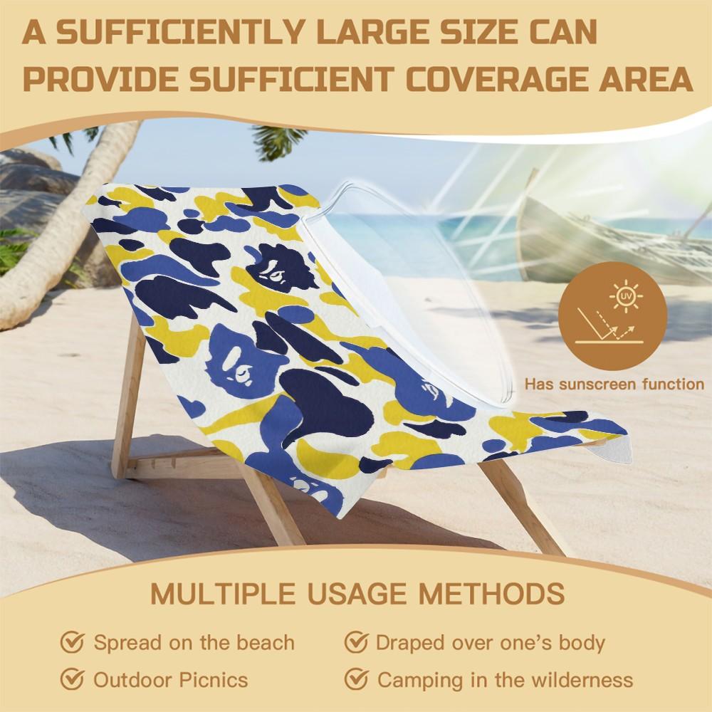 1Pc Classic Camouflage Beach Towel, High Density & Breathable, Super Absorbent Quick-Drying And Non-Sticky, Lightweight And Easy to Fold, Towel for Outdoor Beach, Camping And Swimming