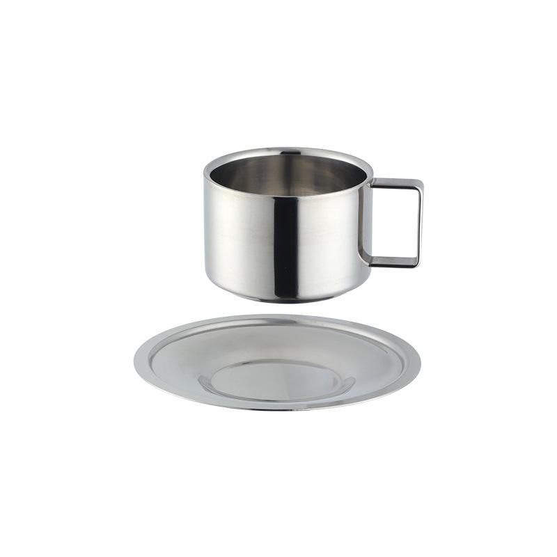 304 Stainless Steel Coffee Cup Set, Dual Layer Insulated Espresso Mug, Home & Commercial Use, Camping Heat-Resistant Water Cup