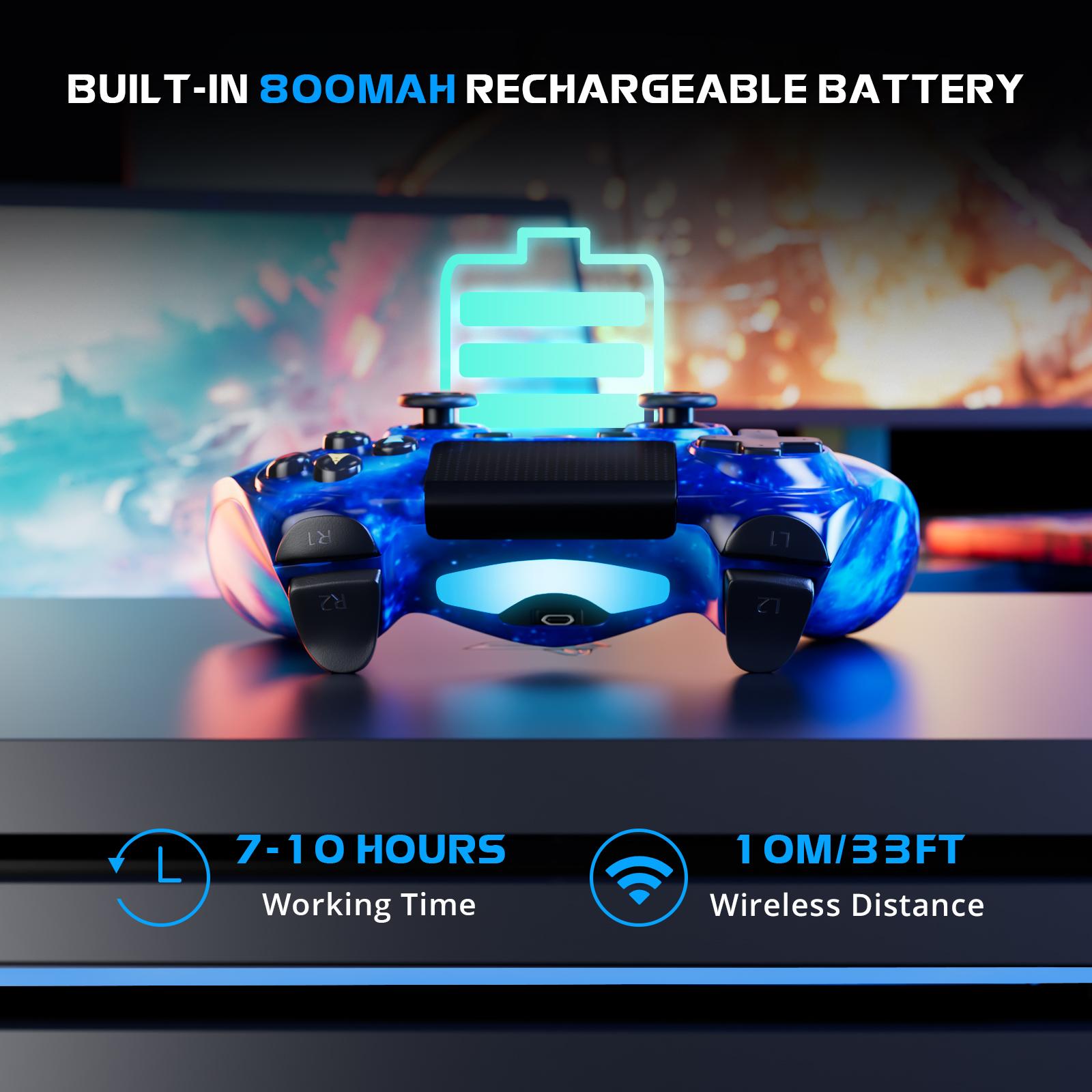 ISHAKO Wireless Game Controller for PS4/PS3/Android/iOS/PC, With six-axis gyroscope, motion sensing, Double Vibration, PS415