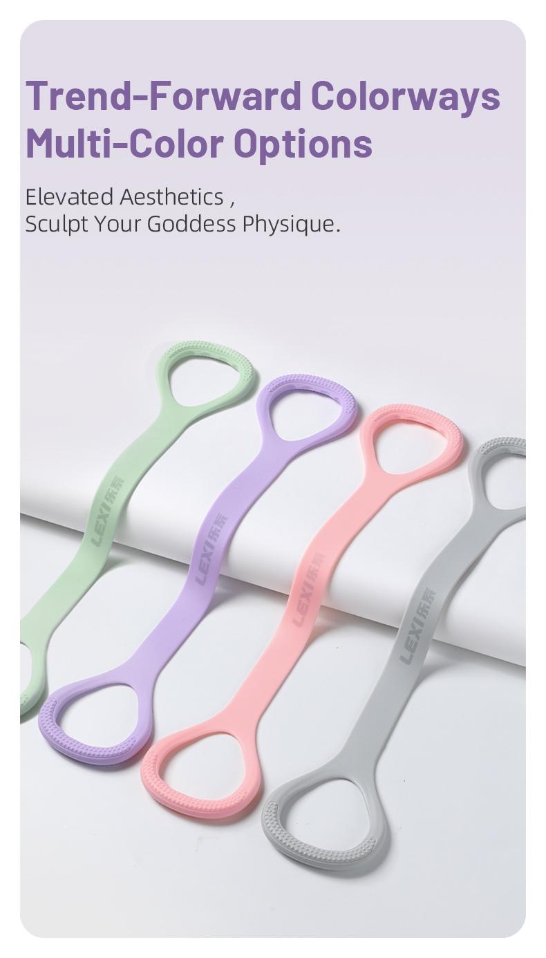 L2 Resistance Bands Figure 8 Exercise Bands for Women Silicone Material Expander Band Back toning Arms Chest Home Gym Yoga Equipment Quick Workout for Muscle Toning Physical Therapy Stretching Gear