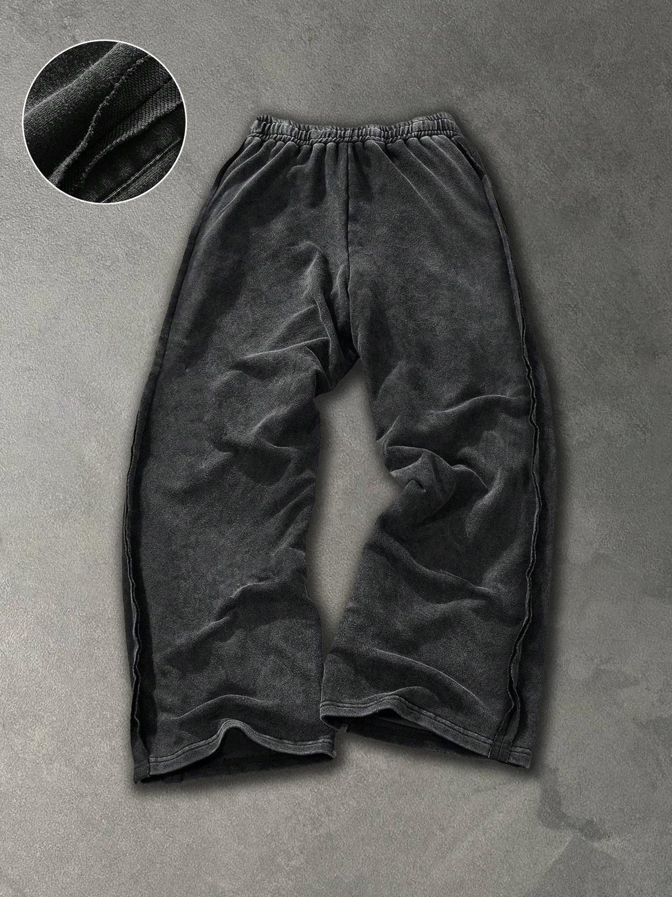 Men's Washed Cotton Straight Leg Pants, Star Print, Multiple Colors Available, Casual Fashion, Comfortable Fit, All Seasons Wear