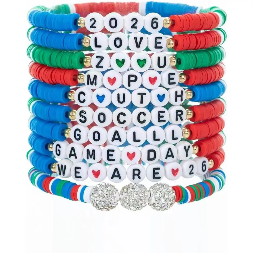 10 count 2026  Cup Bracelets Gifts, Soccer Party Favors  accessories For Soccer Fans