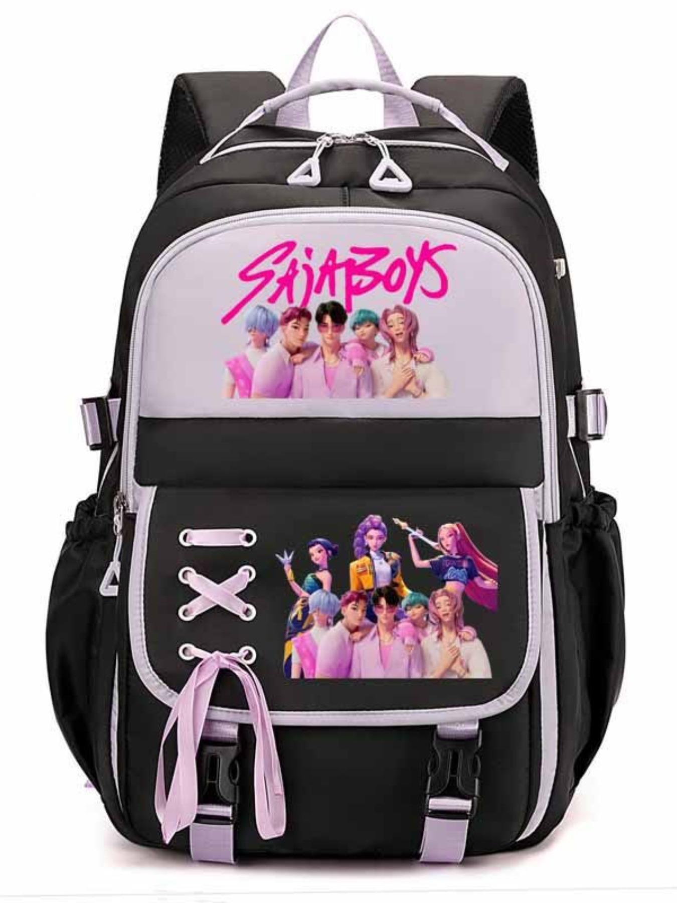 Cute Kpop Hunter Girl Group Cartoon, Sweet Jk Student Shoulder Bag, Anime Style, All Seasons, Cute Versatile Backpack, Cross-Border New Arrival