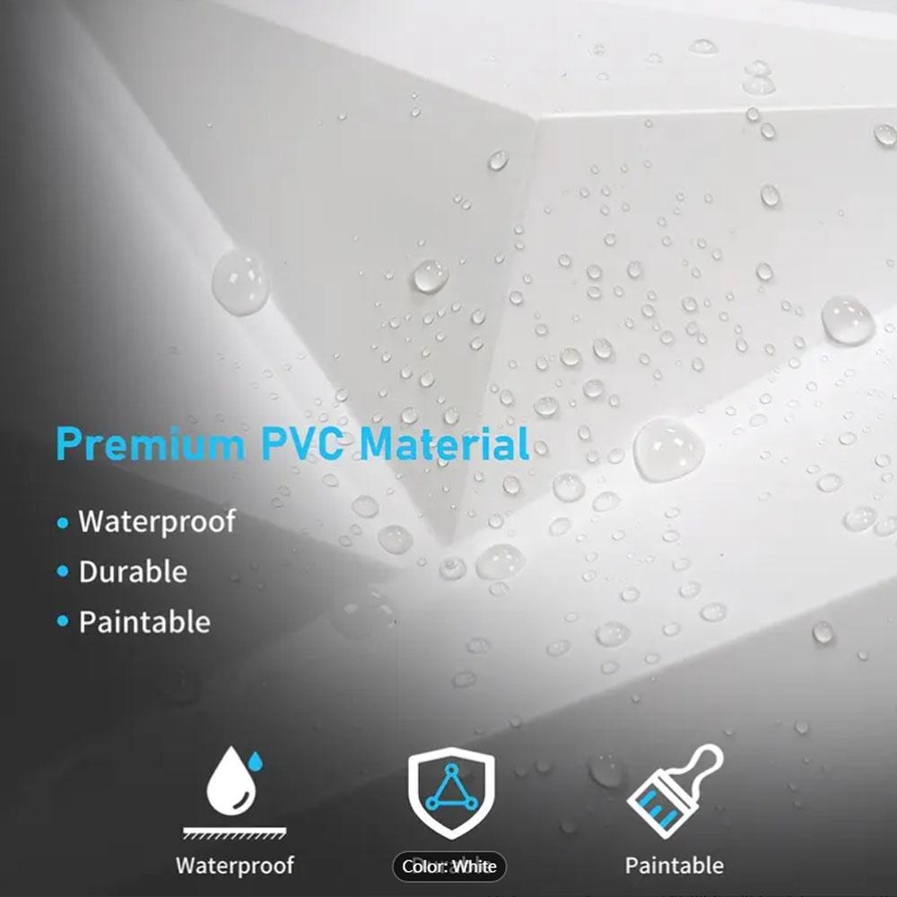 3D Diamond Pattern Wall Panel for Indoor Wall Decoration, Durable PVC Material, Perfect for Home Living Room & Bedroom Walls, Indoor Use, Wallboard Panel