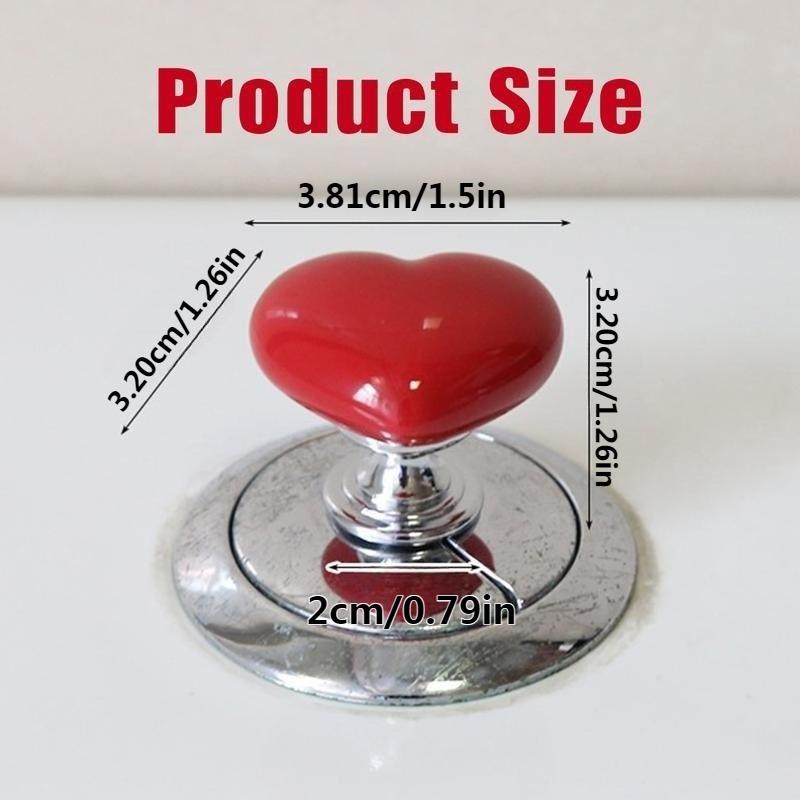 3-Piece Heart-Shaped Toilet Tank Button Push Rod, Long Nail Protection Flush Lever, Easy-Press Toilet Button Aid for Comfortable Use
