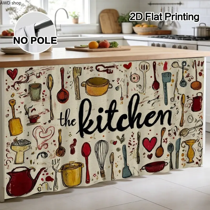 Maple Leaf Plaid Printed Cabinet Curtain, Rod Pocket Decorative Shelf Cover Curtain, Lightweight Storage Rack Valance Curtain for Kitchen Bedroom Organizer Decor