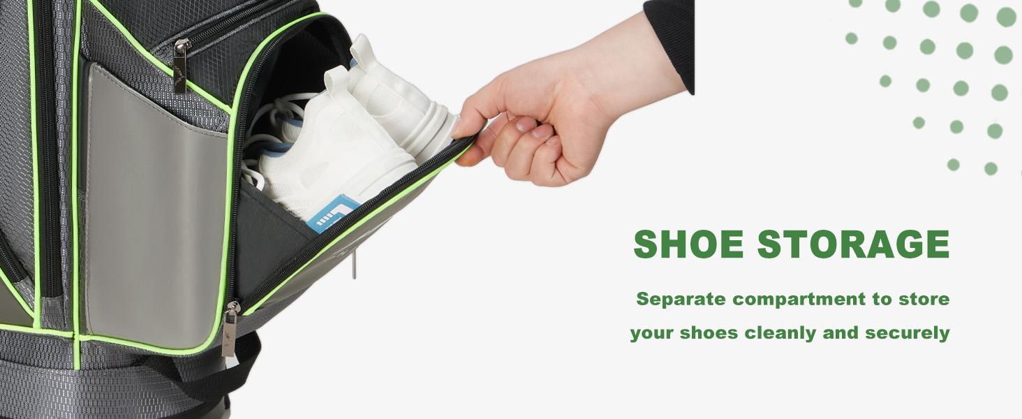 UNIHIMAL 14-Way Golf Cart Bag with Full Length Divider, Premium PU Leather Golf Bag with Plush Top, Magnetic Pocket and Rain Cover for Men