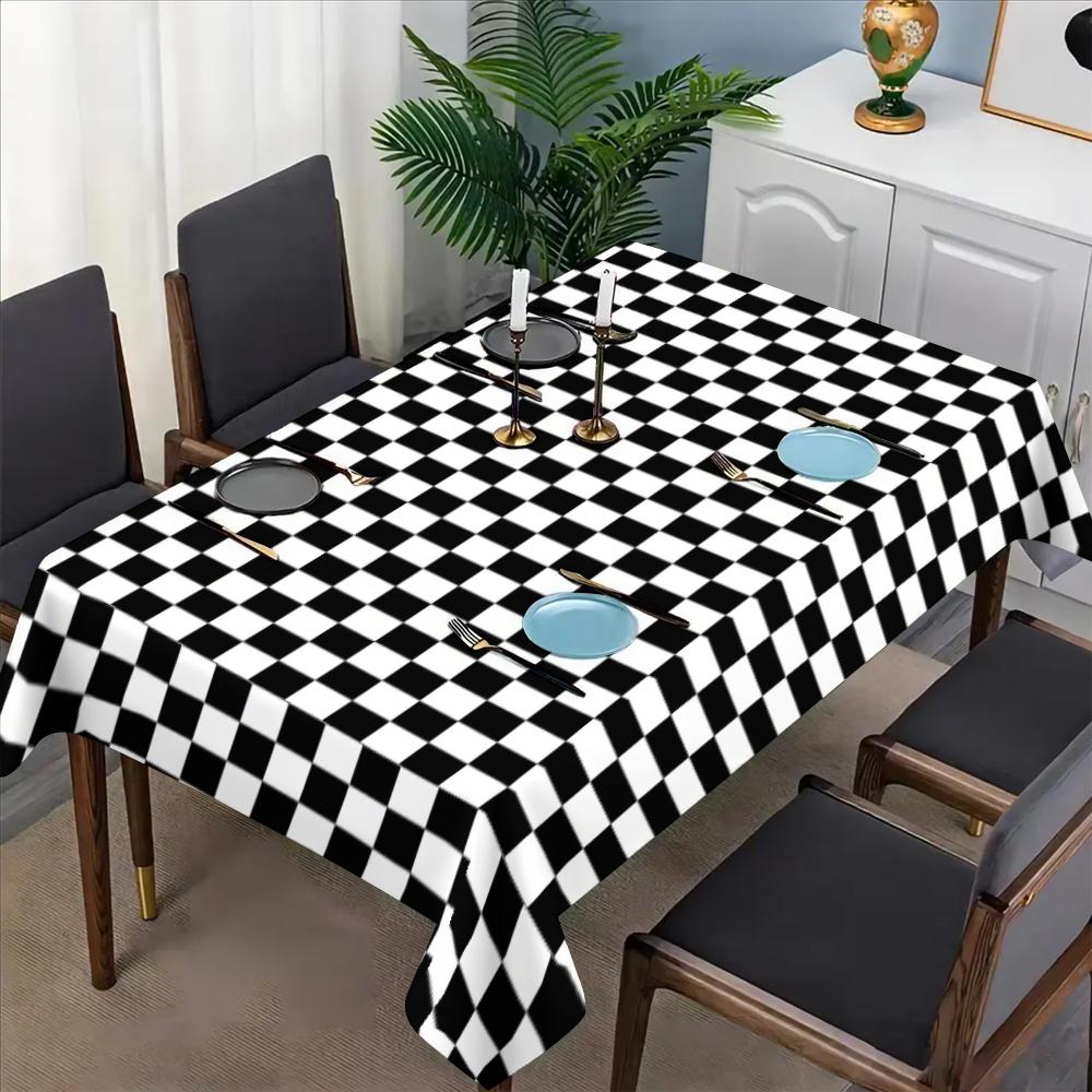 Mosaic Pattern Tablecloth Set, Fabric, Suitable for Dining Tables, Tea Tables, TV Cabinets, Picnics, Picnic Table Cover