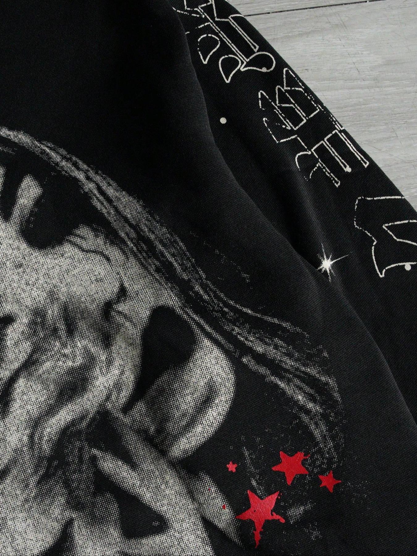 Men's Street Life Men's Eye Minimalist Graphic Printed Long Sleeve Zip Up Hooded Sweatshirt, Fall Winter