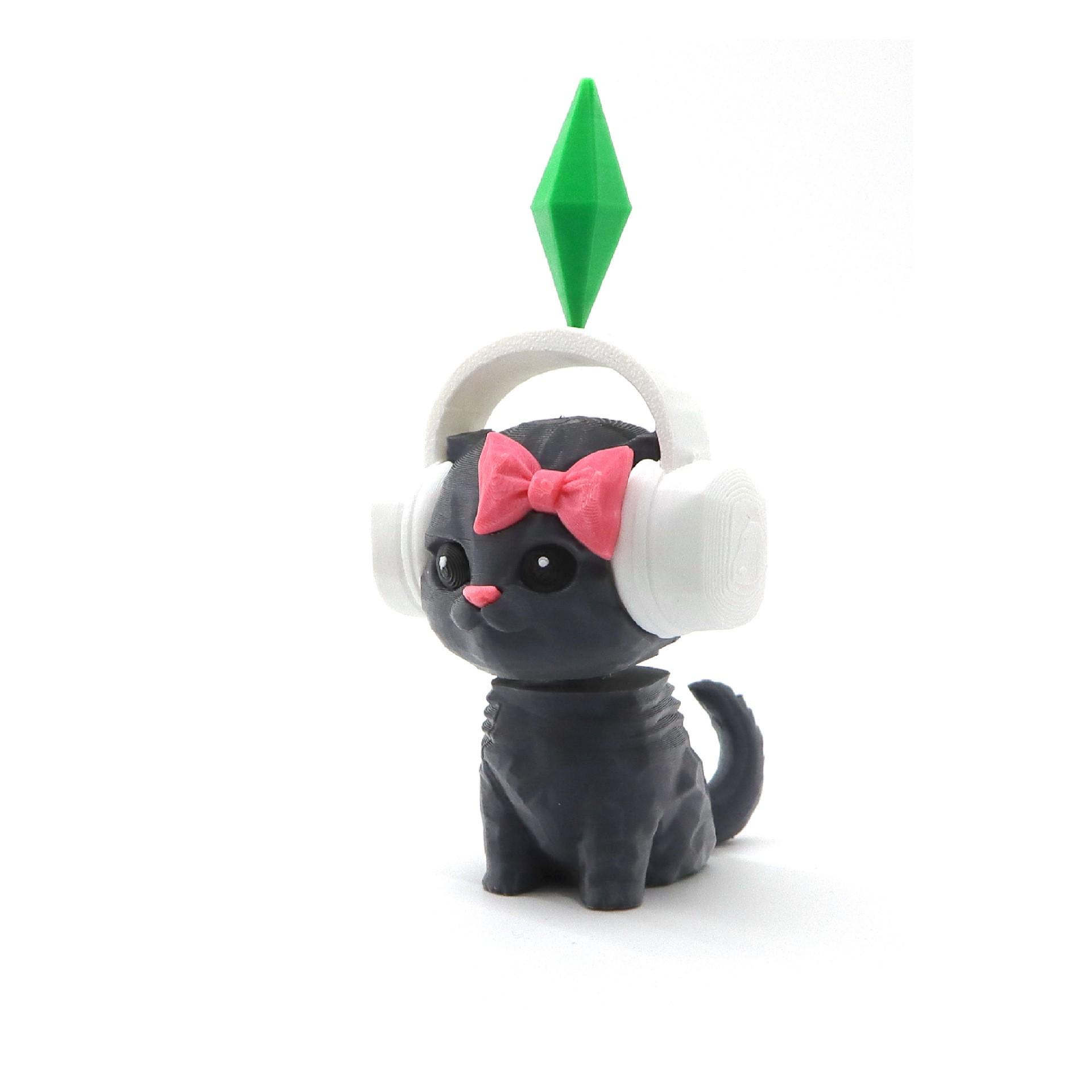 The Sims Plumbob Dancing Cat Car Decoration, Cute Simulated Life Cat Toy, Fun Vehicle Accessory for Kids & Adults