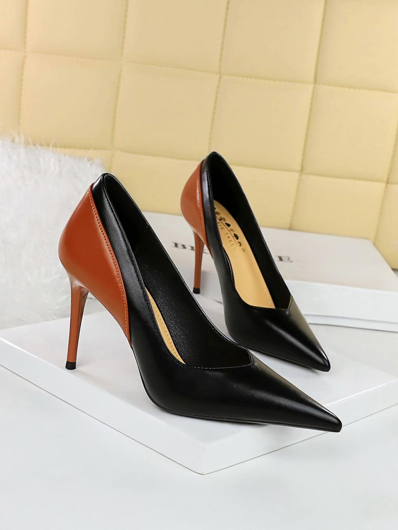 Women's Fashionable Colorblock Pointed Toe Classy Stiletto Heels, Elegant High Heel Shoes for Party, Banquet, Trendy All-match & Exquisite Heels for Women & Girls