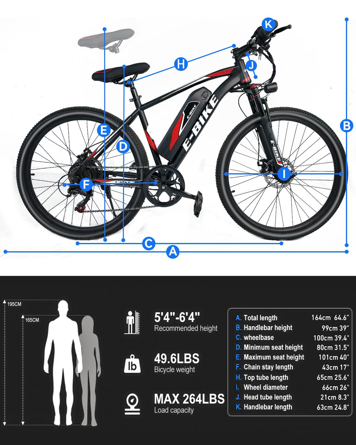 1500W Powerful Motor –26" Electric Mountain Bike for Adults , 25MPH Speed, 40-Mile Range, 7-Speed Gears，ebike for Commuting & Adventure，UL Certified for Safety.