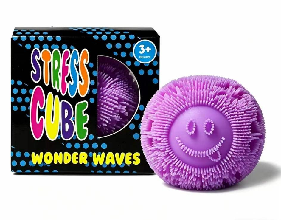 Smiley Face Squishy Stress Ball, Soft Squeeze Toy for Kids and Adults, Sensory Toy for Anxiety, ADHD and Autism Relief, Cube-Shape Stress Reliever
