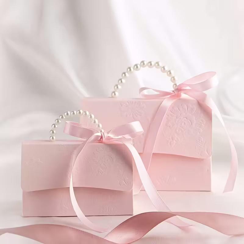 12 Piece Faux Pearl Decorative Gift Bags, Gift Wrap Bags, Goodie Bags, Elegant Party Favor Packaging, Durable and Stylish Design, Perfect for Bridal Shower, Wedding Souvenirs, Wedding Party Supply & Party Accessories