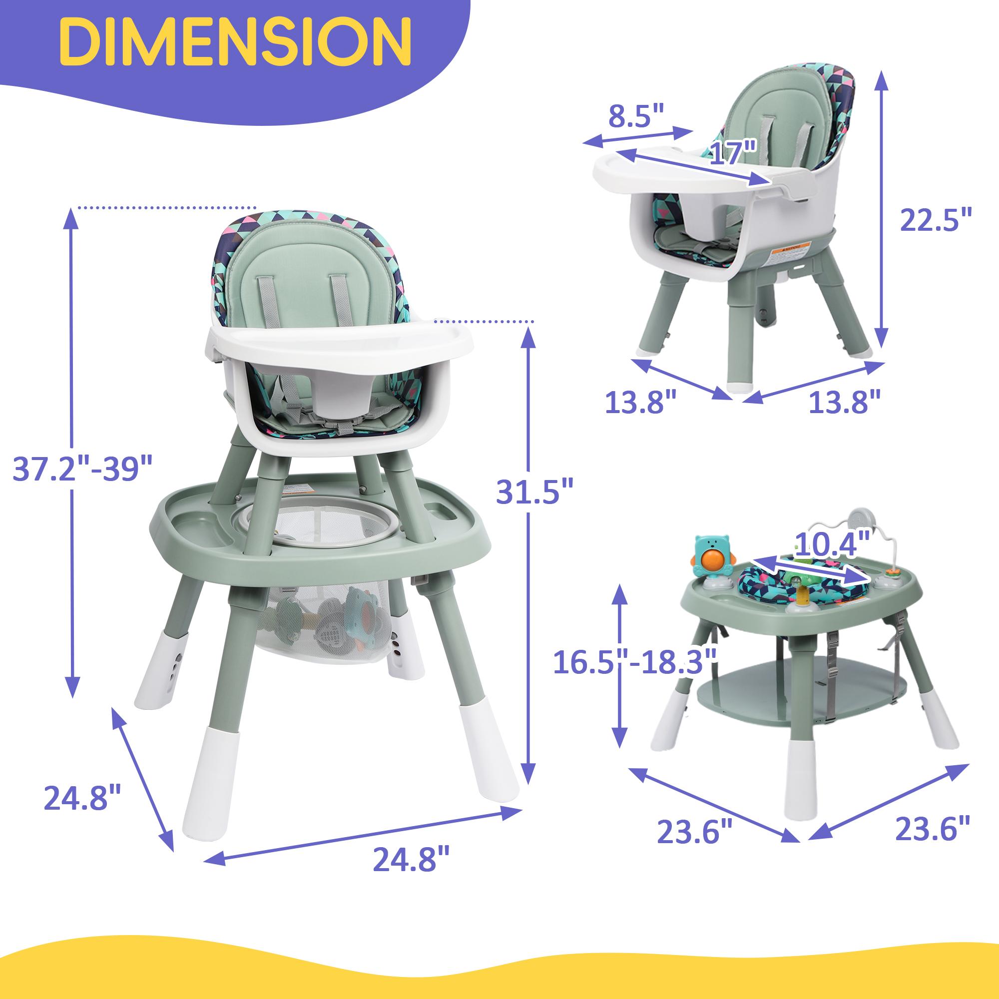 Topwin Adjustable Highchair – Modern Dining Chair with Removable Tray and Safety Harness, Fits Infants to Toddlers, for Mealtime or Playtime