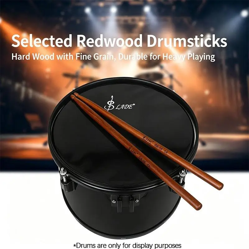 Jazz Drum Sticks redwood drumsticks 5A 7A with Drumsticks Holder, Durable and High Quality Drum Accessories for Drummers
