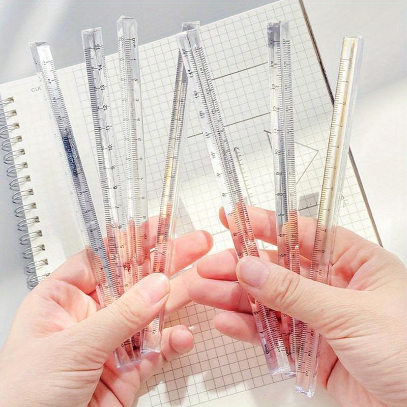 1/2pcs Vibrant Rainbow Triangle Ruler - Fun & Creative DIY Drawing Tool - Visual Learning Tools - Transparent, Versatile, & Durable - Perfect for Students, Artists, & Office Use - Classroom Supplies - Art Materials