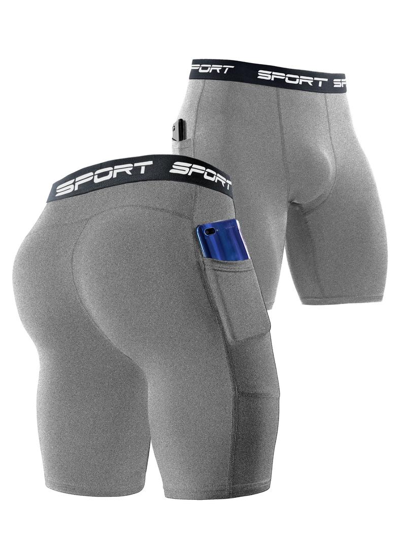 6-Pack Men’s Compression Trunks, Quick Dry Performance Sports Underwear Shorts with Pockets, High Stretch Polyester Elastane Athletic Trunks for Gym Workouts, Fitness Training, Sports Activities & Everyday Comfortable Wear