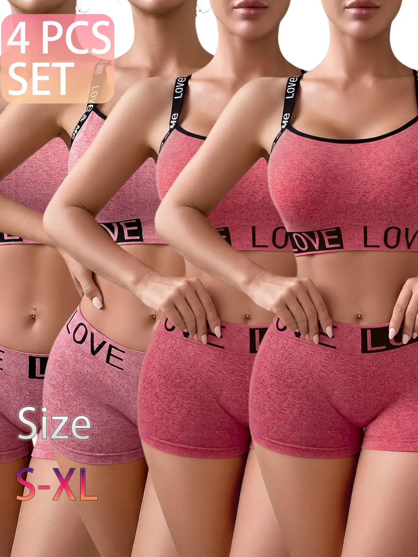 2 red, 2 pink