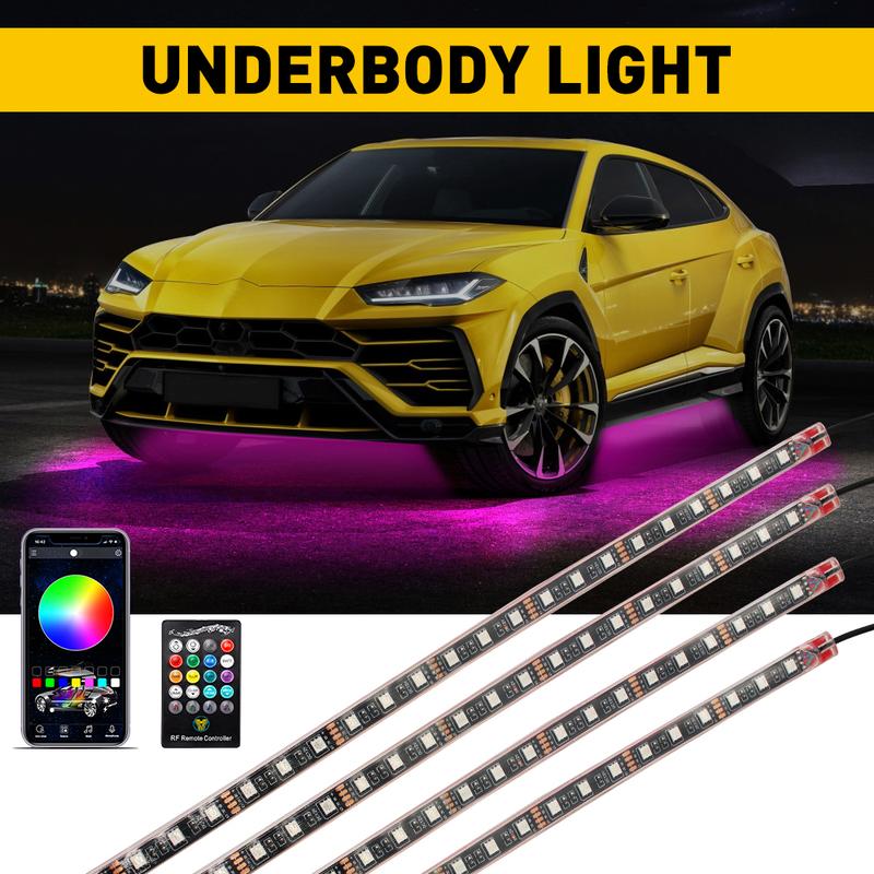 AUXITO RGB LED Strip Under Car Tube Underglow Underbody System Neon Light Lamp Kit