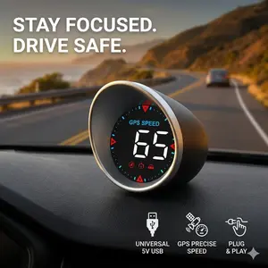 G5 Universal Car HUD Head Up Display, GPS Speedometer with Over-speed Alarm, HD Digital Projector for All Vehicles